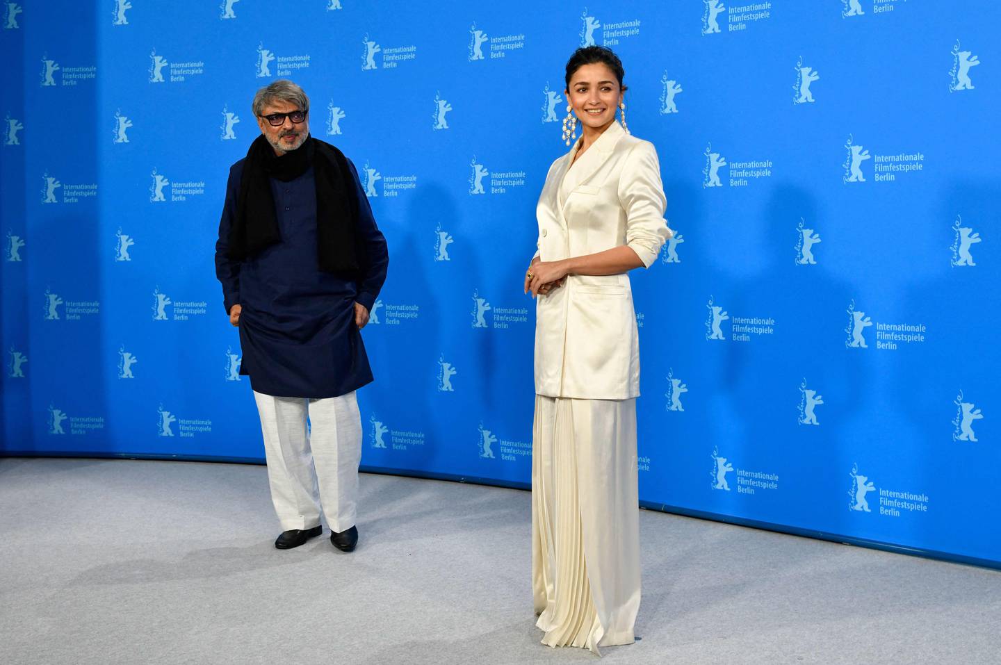 Director Sanjay Leela Bhansali and actress Alia Bhatt at the premiere of 'Gangubai Kathiawadi' at the Berlin International Film Festival. AFP
