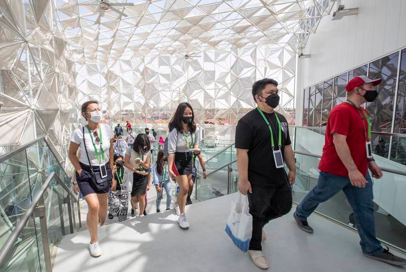 Inside the Japan pavilion at Expo 2020 Dubai.