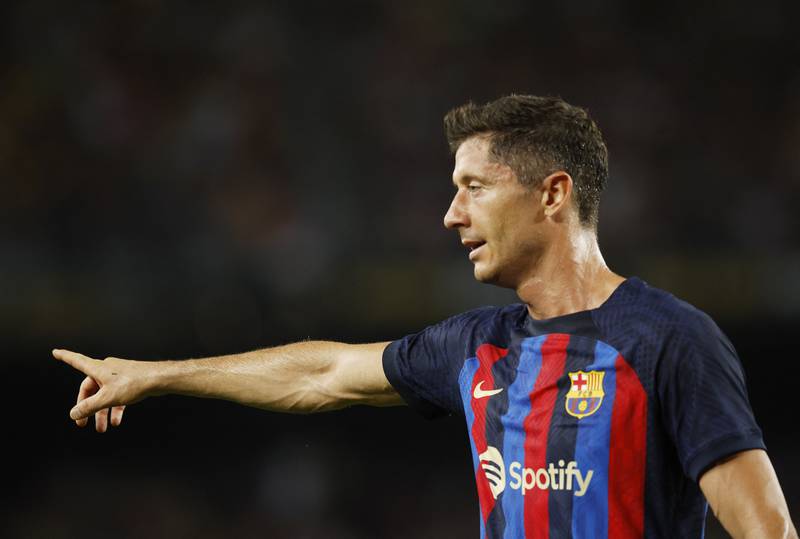 Barcelona's new striker Robert Lewandowski will need to be a success for coach Xavi. Reuters