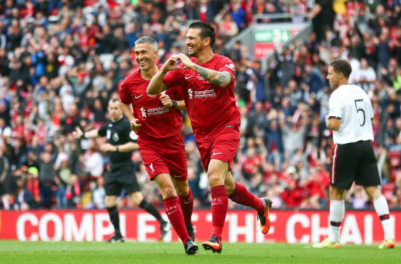 Liverpool's Mark Gonzalez celebrates scoring. PA