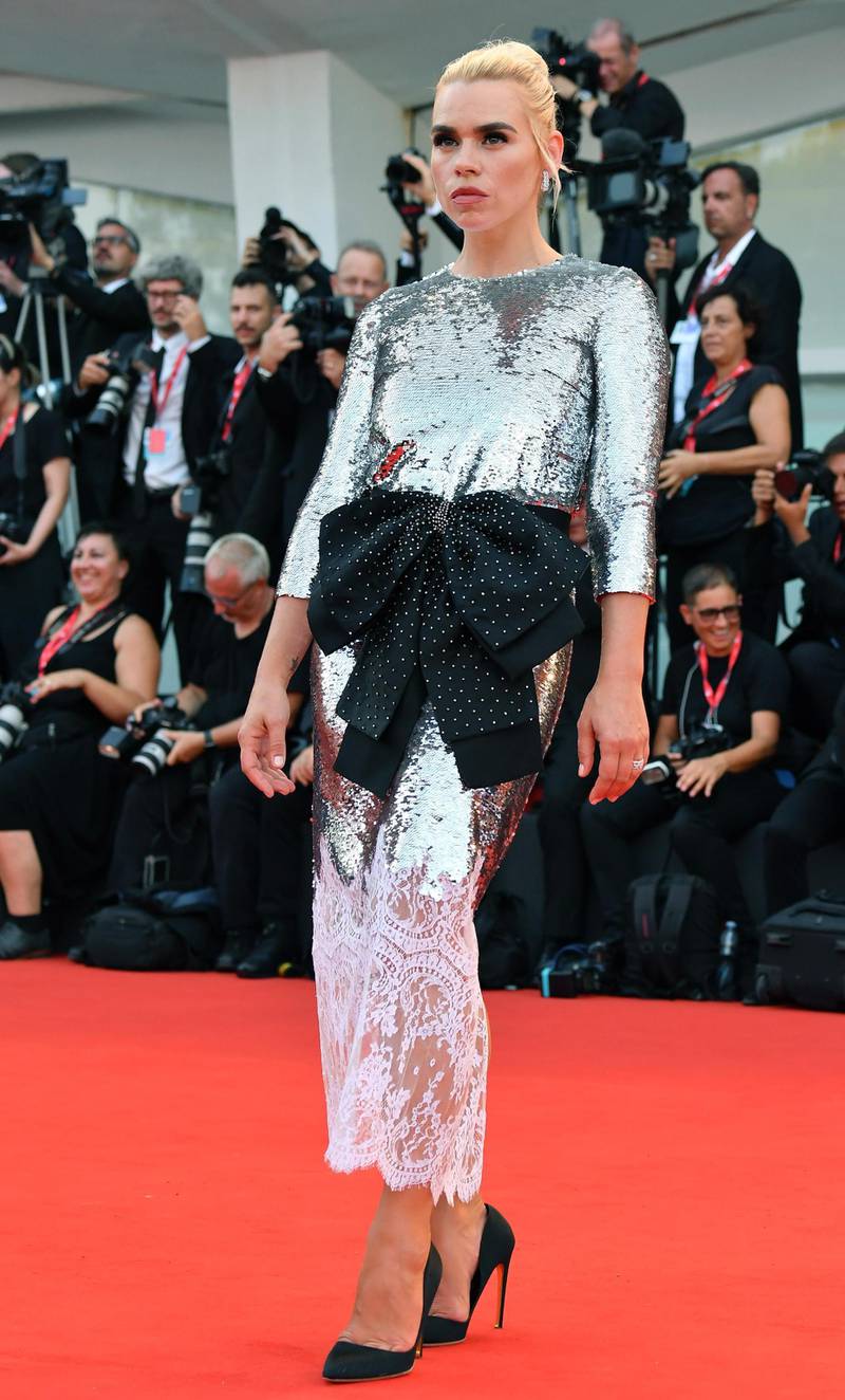 Billie Piper arrives for the screening of 'Marriage Story' during the 76th Venice Film Festival on August 29, 2019. EPA