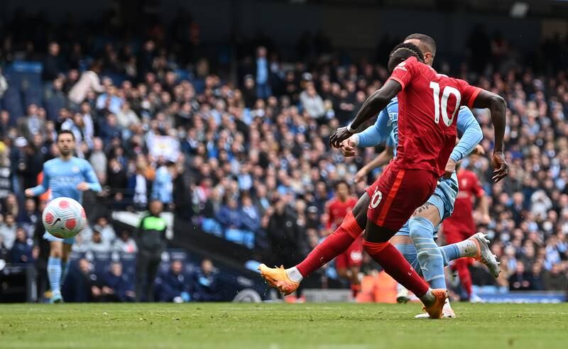 Sadio Mane makes it 2-2 just after half-time. Getty
