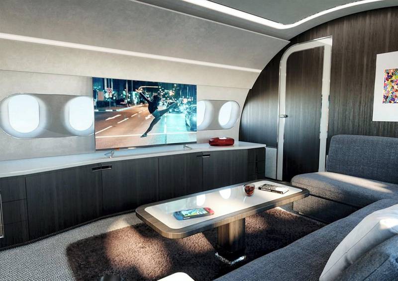 Smart cabin control features including dimmable windows, which can be controlled by passengers' mobile devices.