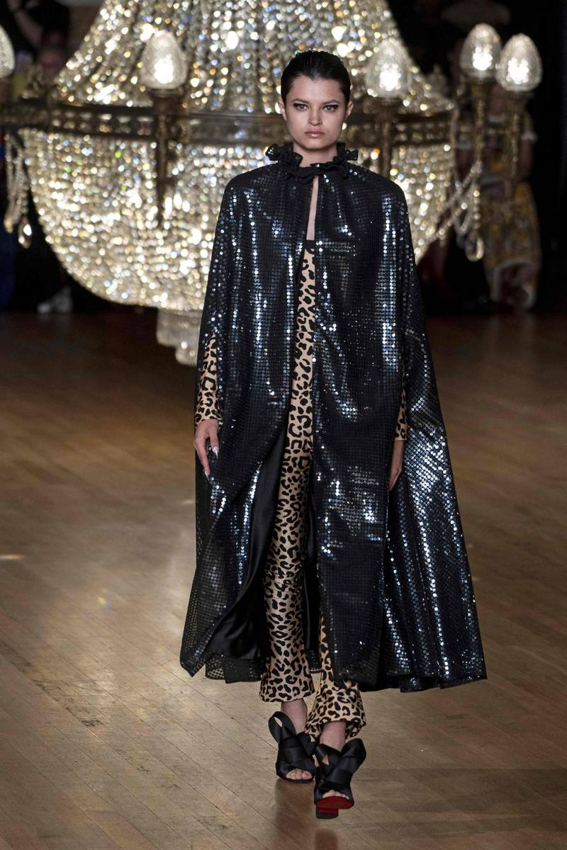 Even Halpern, the king of cling, went for a covered look for spring / summer 2020. AFP