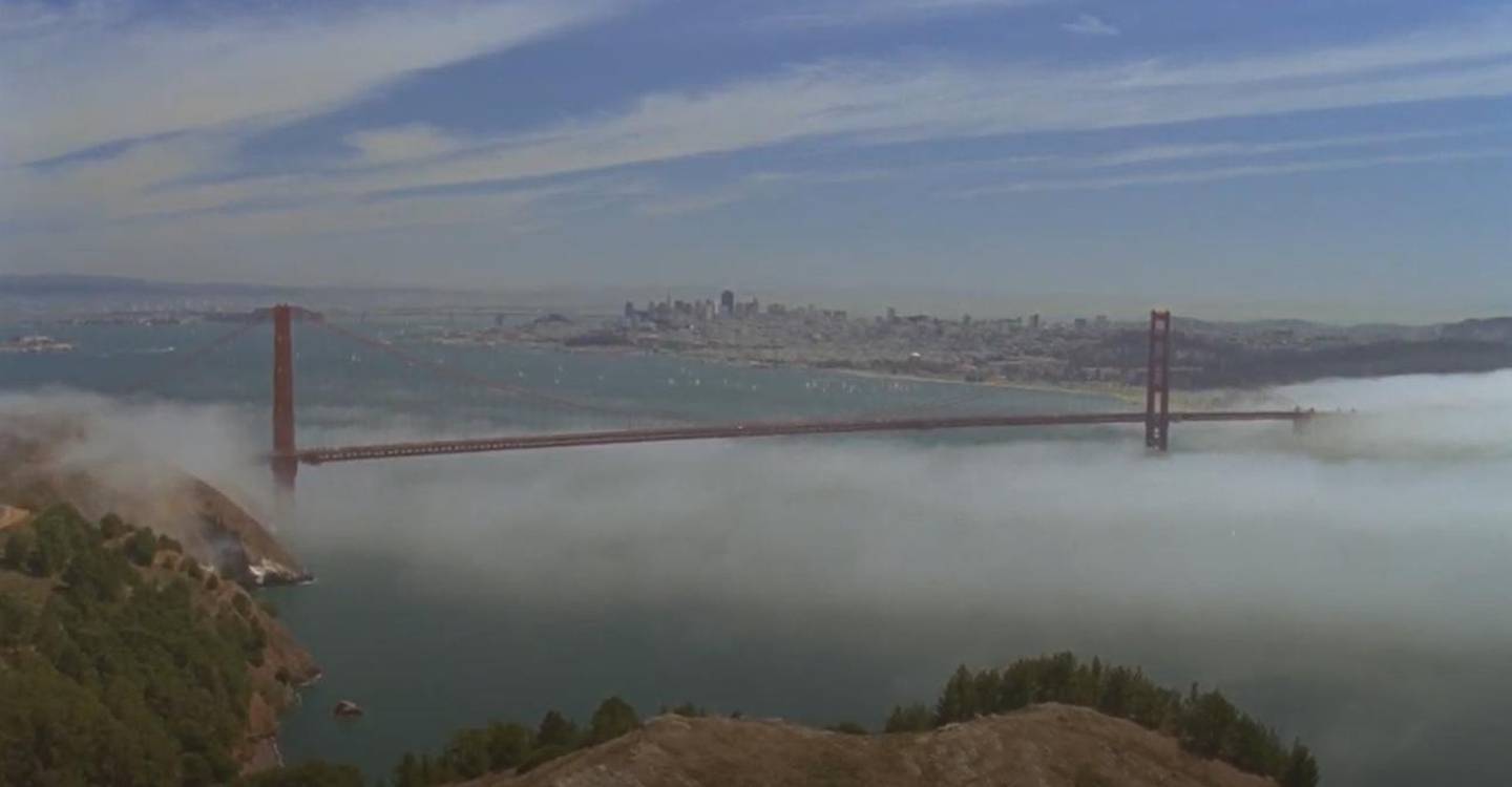 In 'A Cinematic Study of Fog in San Francisco', Sam Green films the fog enveloping the city and talks to residents. Courtesy Sam Green