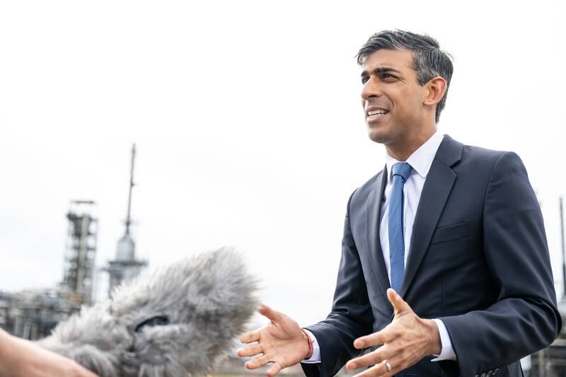 Prime Minister Rishi Sunak has promised to "max out" the UK's North Sea oil and gas fields. Getty