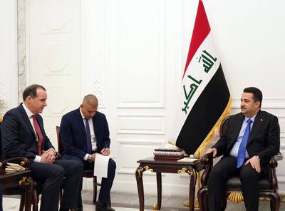 Iraqi and US delegations discuss economy and military co-operation. Photo: Prime Minister of Iraq's Office