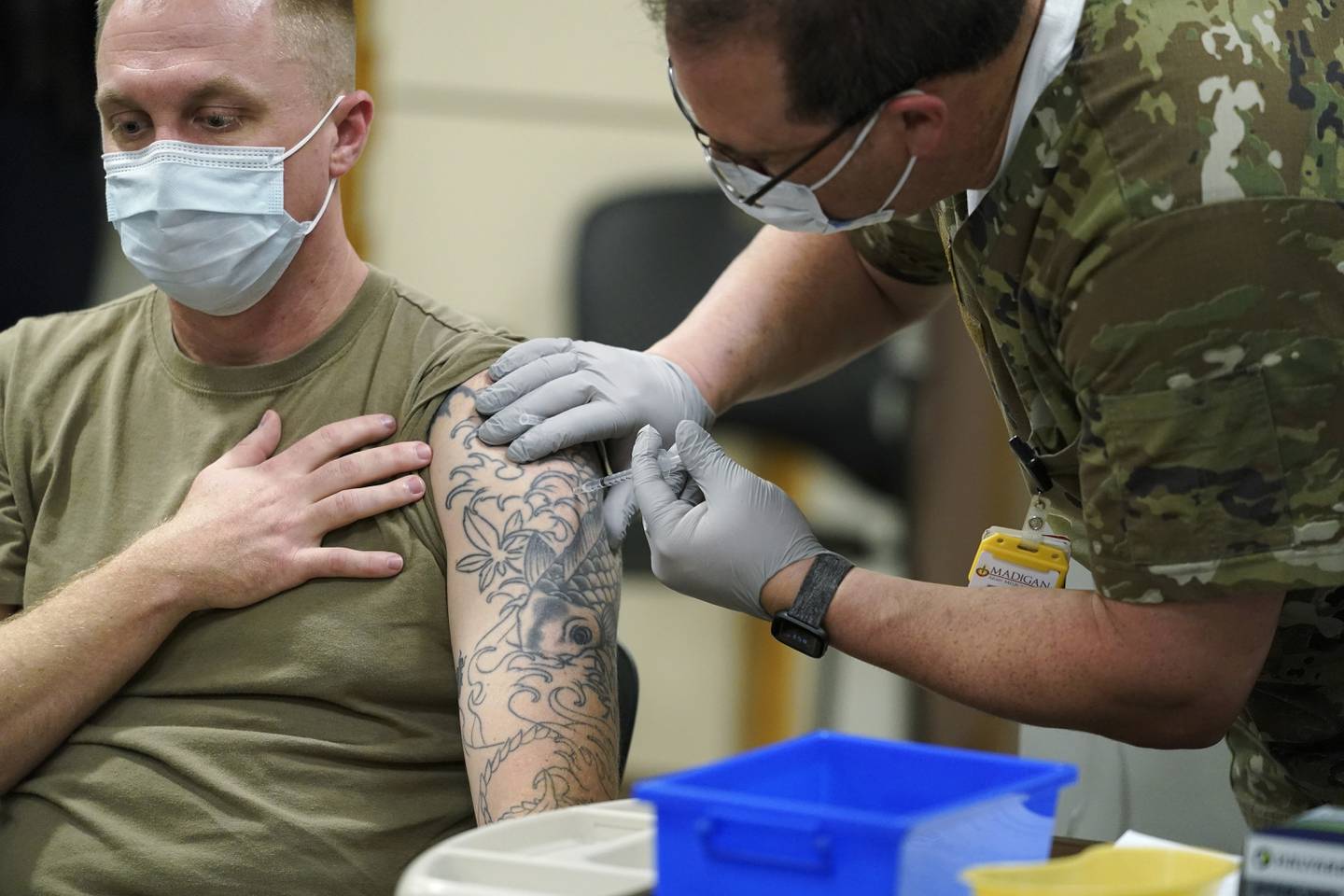 The Army says 98 per cent of its active duty force had received at least one dose of the mandatory coronavirus vaccine. AP