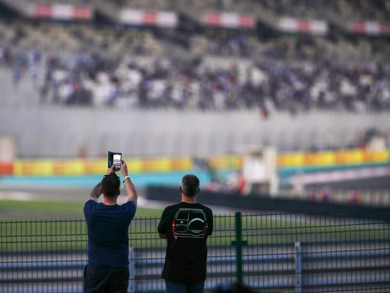 Race fans watch from Circuit's most iconic landmark – the Abu Dhabi Hill. Located opposite North Grandstand and adjacent to the Main Grandstand. Victor Besa / The National