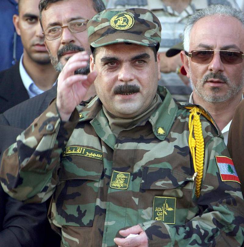 Samir Kuntar gestures towards the crowd after arriving in the southern Lebanese town of Naqura in 2008 after he was released by ISrael in a prisoner exchange. Kuntar was killed in an Israeli airstrike on the outskirts of Damascus on Saturday. EPA/NABIL MOUNZER