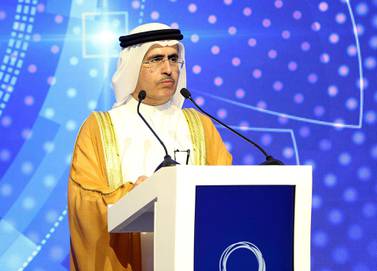Dewa chief, Saeed Al Tayer, says UAE's green energy growth will lead to brighter and happier future.​​​ Satish Kumar/ The National 