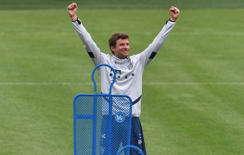 Bayern Munich attacker Thomas Muller during training on May 5, 2020. The Bundesliga is set to restart on May 16 after being shutdown due to the coronavirus. AFP