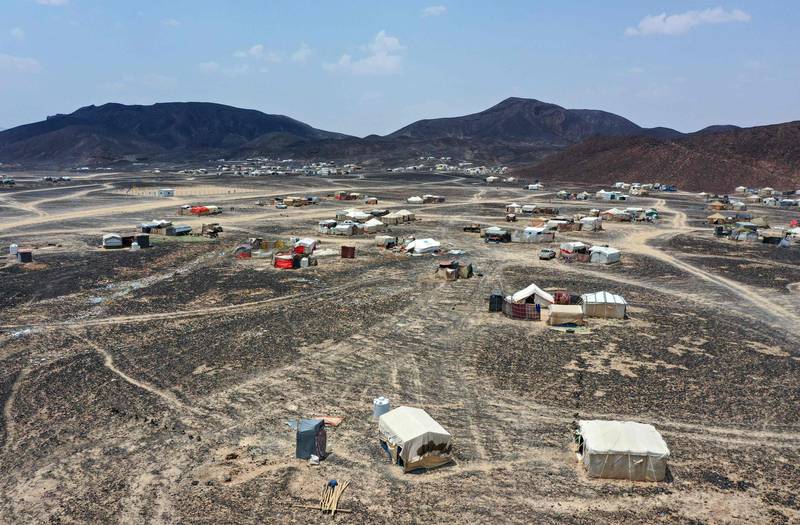 A general view shows the Suweida makeshift camp for internally displaced people in Yemen's Marib province on September 16, 2020. The Iran-backed fighters have long held the capital Sanaa which lies just 120 kilometres (75 miles) away and are mounting a fierce campaign to take the oil-rich province.
If they are successful, it would spell disaster for the government and also for the hundreds of thousands of displaced people sheltering in desolate camps who would have to run for their lives once again. / AFP / -

