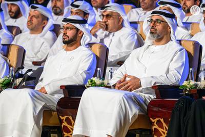 Sheikh Khaled bin Mohamed, Crown Prince of Abu Dhabi, launched the new media strategy at an event held at Abu Dhabi National Theatre on Tuesday. Photo: Abu Dhabi Media Office