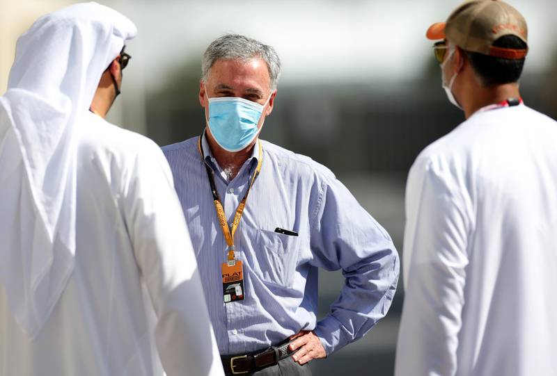 Chase Carey, CEO and Executive Chairman of the Formula One Group, in the Paddock before practice. Getty