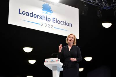 British Foreign Secretary Liz Truss is one of the candidates in the race to replace Boris Johnson as British Prime Minister. Bloomberg
