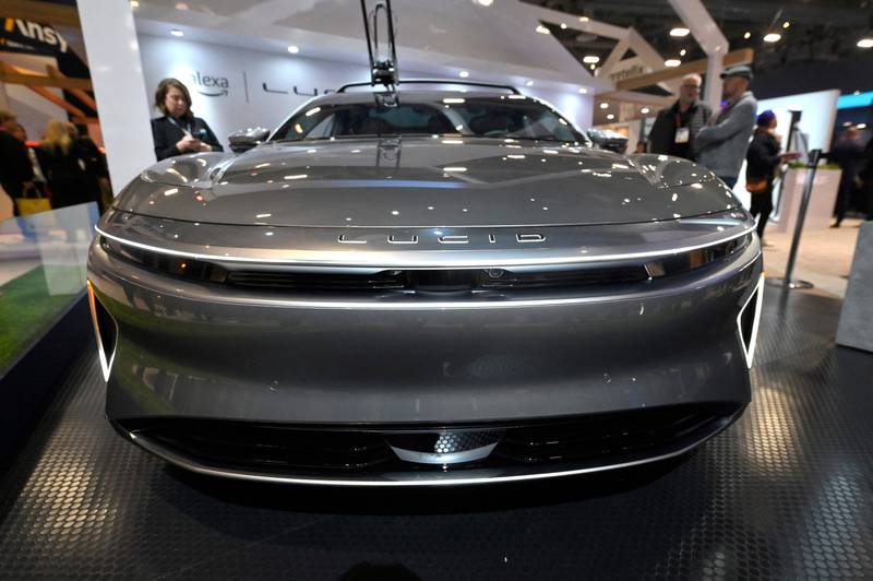 A Lucid electric car at the Consumer Electronics Show in Las Vegas last year. Getty Images