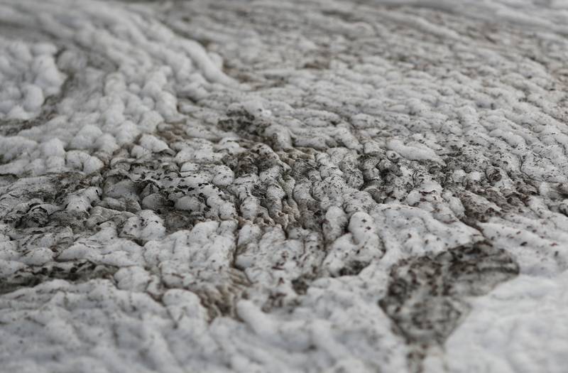 The foam is caused partly by phosphates and surfactants from untreated sewage. Reuters