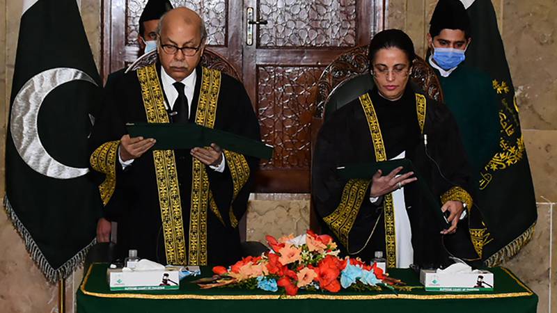 An image that illustrates this article Ayesha Malik takes oath as Pakistan's first female supreme court judge