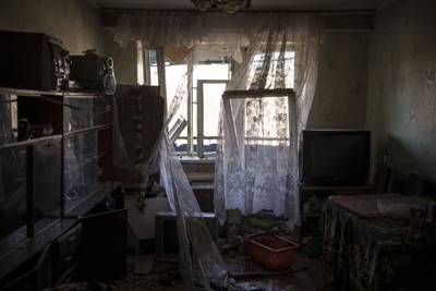 An abandoned flat in Kyiv. AP