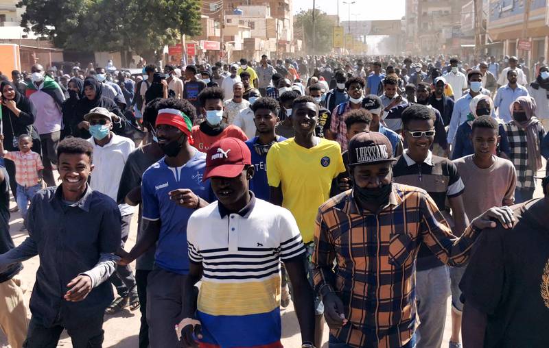 Protesters rally against military rule in Sudan. AFP