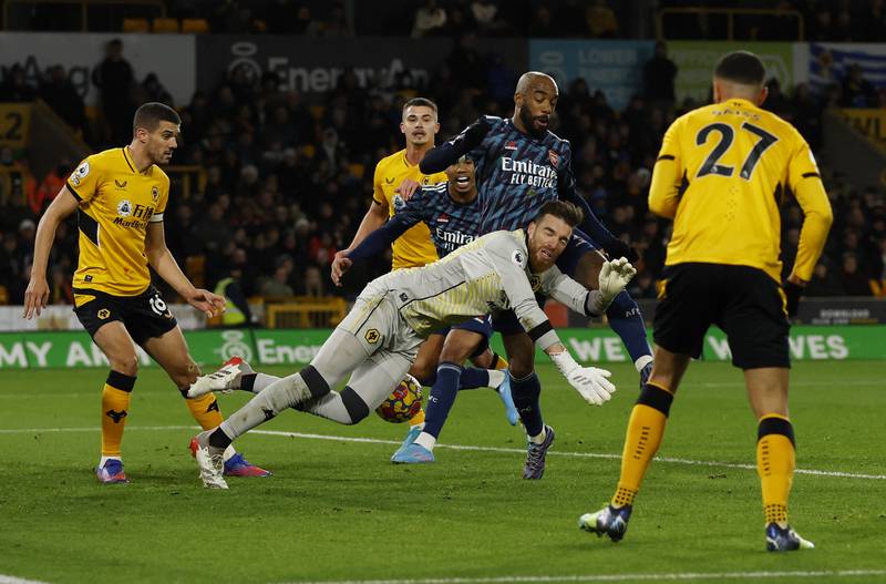WOLVES RATINGS: Jose Sa - 6: Felt he had been fouled before Gabriel’s goal but was more goalkeeping error than anything. Unconvincing on crosses. Reuters