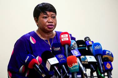 The International Criminal Court's chief prosecutor Fatou Bensouda gives a press conference in Sudan's capital on October 20, 2020. AFP