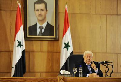 Syria's foreign minister Walid Al Moualem speaks during a news conference in Damascus on August 25. Reuters