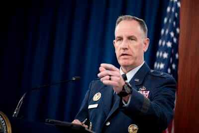 Pentagon spokesman Brig Gen Pat Ryder takes a question from a reporter during a briefing in Washington. AP