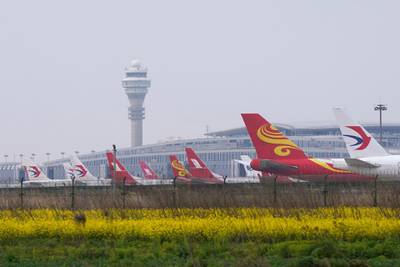 Aircrafts of China Eastern Airlines, Shanghai Airlines and Hong Kong Airlines are seen on the tarmac at the Pudong International Airport in Shanghai, China. Reuters