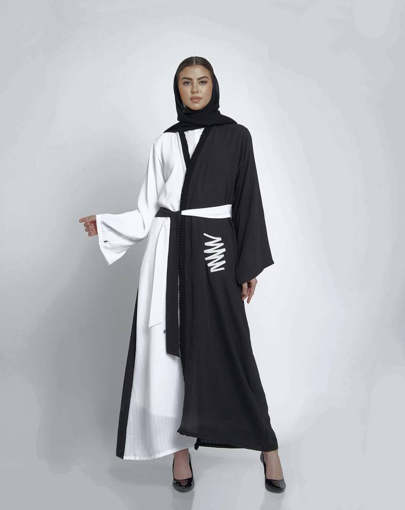 Black and white cacti abaya from the House of THL