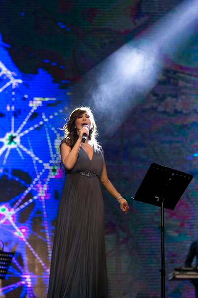 DUBAI, UNITED ARAB EMIRATES, Jan 15, 2015. Elissa performing in Dubai Shopping Festival Nights at Dubai Media City Ampitheatre. Photo: Reem Mohammed / The National  *** Local Caption ***  RM_20150115_DSFNIGHTS_014.JPG