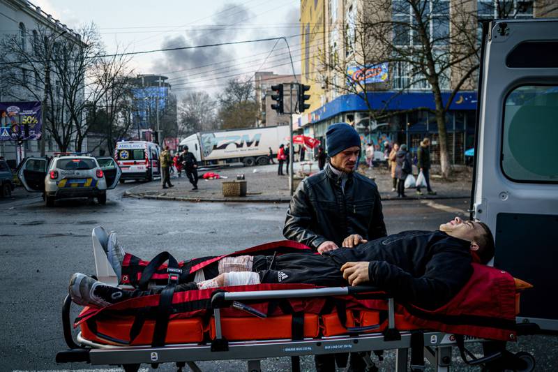 Russian shelling in the city of Kherson killed five and injured 20. AFP