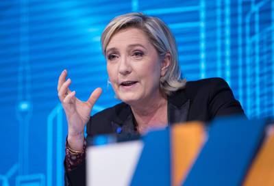 Ms Le Pen was playing up to the Islamophobes as she refused to meet the grand mufti in Lebanon sporting a headscarf. Jasper Juinen / Bloomberg News

