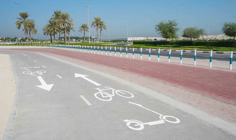 Dedicated bicycle and e-scooter paths have been built across Dubai. Photo: Dubai Media Office