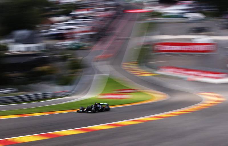 Mercedes driver Lewis Hamilton on his way to victory in the F1 Belgian Grand Prix at Circuit de Spa-Francorchamps on Sunday, August 30. Getty
