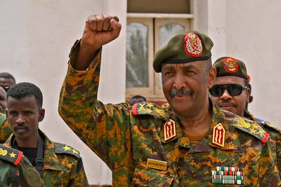 Sudanese army chief Gen Abdel Fattah Al Burhan in Port Sudan. AFP