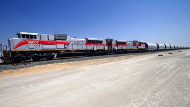 An image that illustrates this article Etihad Rail project on track as key construction work finishes early