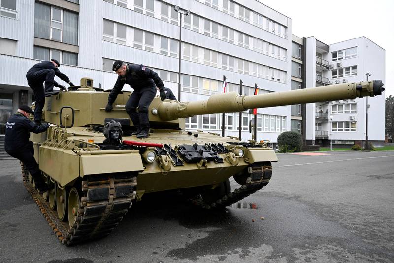 A Leopard tank of the kind Poland is keen to send to Ukraine. Reuters