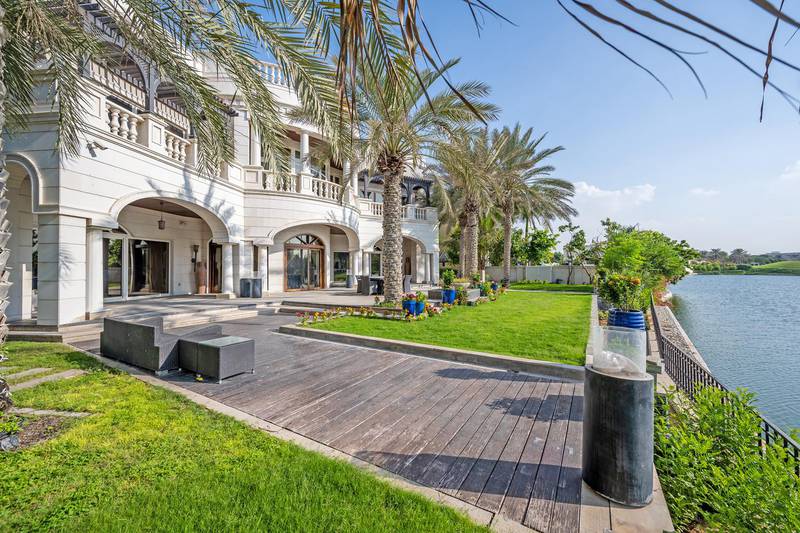 The villa is located on the water in Emirates Hills. Courtesy The Urban Nest