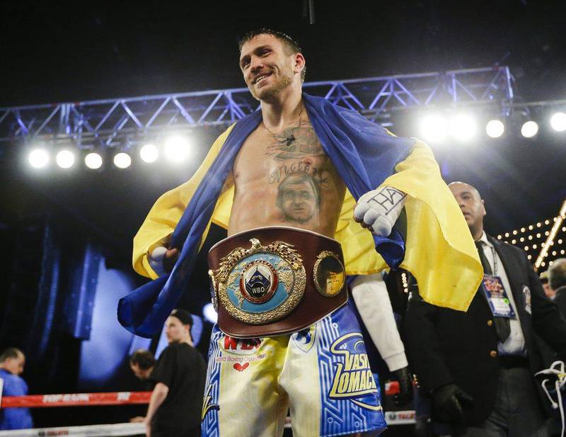 Vasyl Lomachenko will put his WBA and WBO lightweight world titles on the line and will aim to add the WBC strap to his collection against Luke Campbell. AP Photo