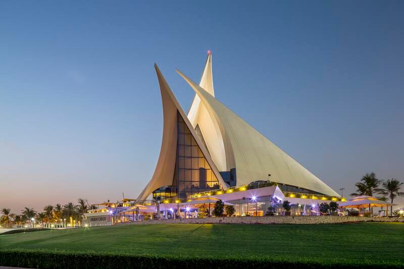 The Dubai Creek Golf Club. Its angular design, which evokes the lateen sails of a dhow, became an instant classic that went on to stand the test of time. Godwin Austen Johnson