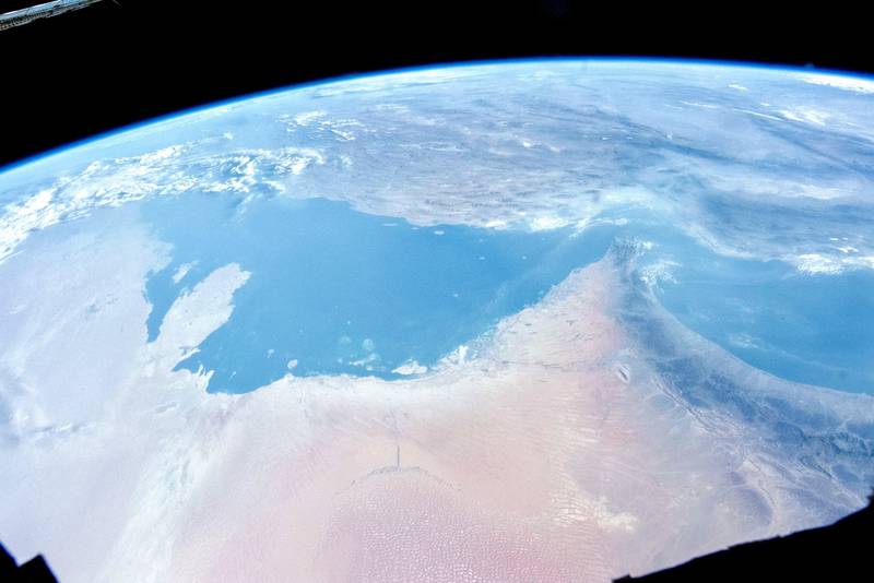 Sultan Al Neyadi nimmt von der Internationalen Raumstation aus ein atemberaubendes Bild der VAE auf.  Foto: Dr. Al Neyadi Twitter