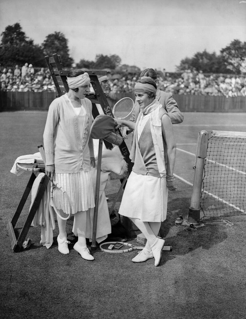 Suzanne Lenglen of France and Lili de Alvarez of Spain at The Championships in 1926.