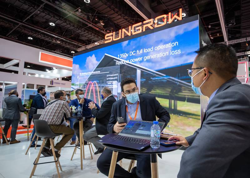 The Sungrow display at World Future Energy Summit in ADNEC.