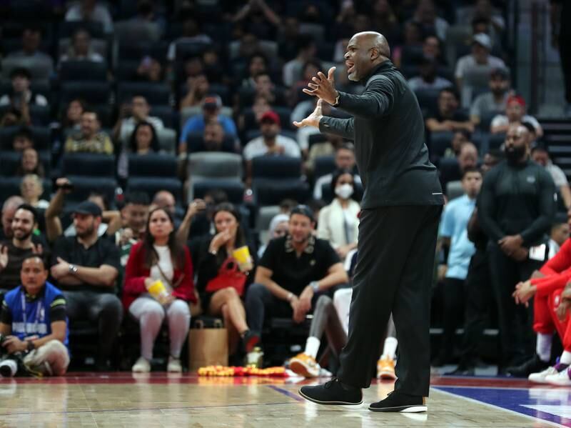 Hawks head coach Nate McMillan during the game.