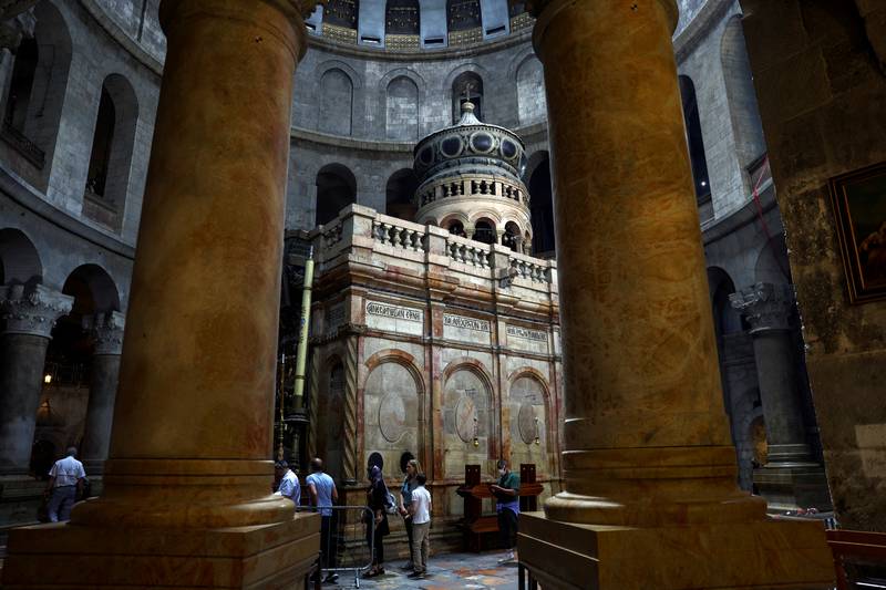 People visit the Church of the Holy Sepulchre, said to date to the fourth century.