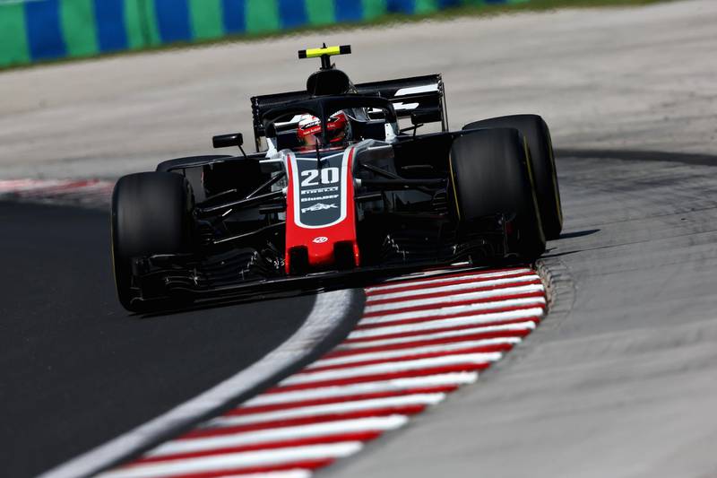 BUDAPEST, HUNGARY - JULY 28: Kevin Magnussen of Denmark driving the (20) Haas F1 Team VF-18 Ferrari on track during final practice for the Formula One Grand Prix of Hungary at Hungaroring on July 28, 2018 in Budapest, Hungary.  (Photo by Charles Coates/Getty Images)