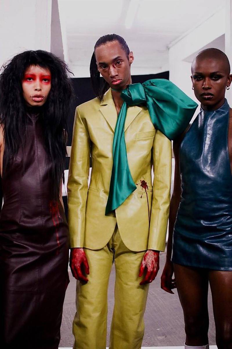 Mowalola's all-leather collection for Fashion East in 2019. Courtesy Mowalola