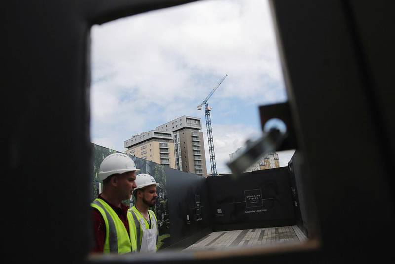 Construction continues on new residential and commercial apartments in London’s East End. Prices in London are up 17.7 percent, the biggest jump since July 2007, according to ONS data. Dan Kitwood / Getty Images
